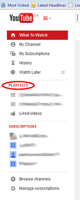 Youtube Menu